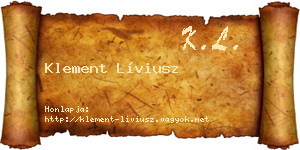 Klement Líviusz névjegykártya
